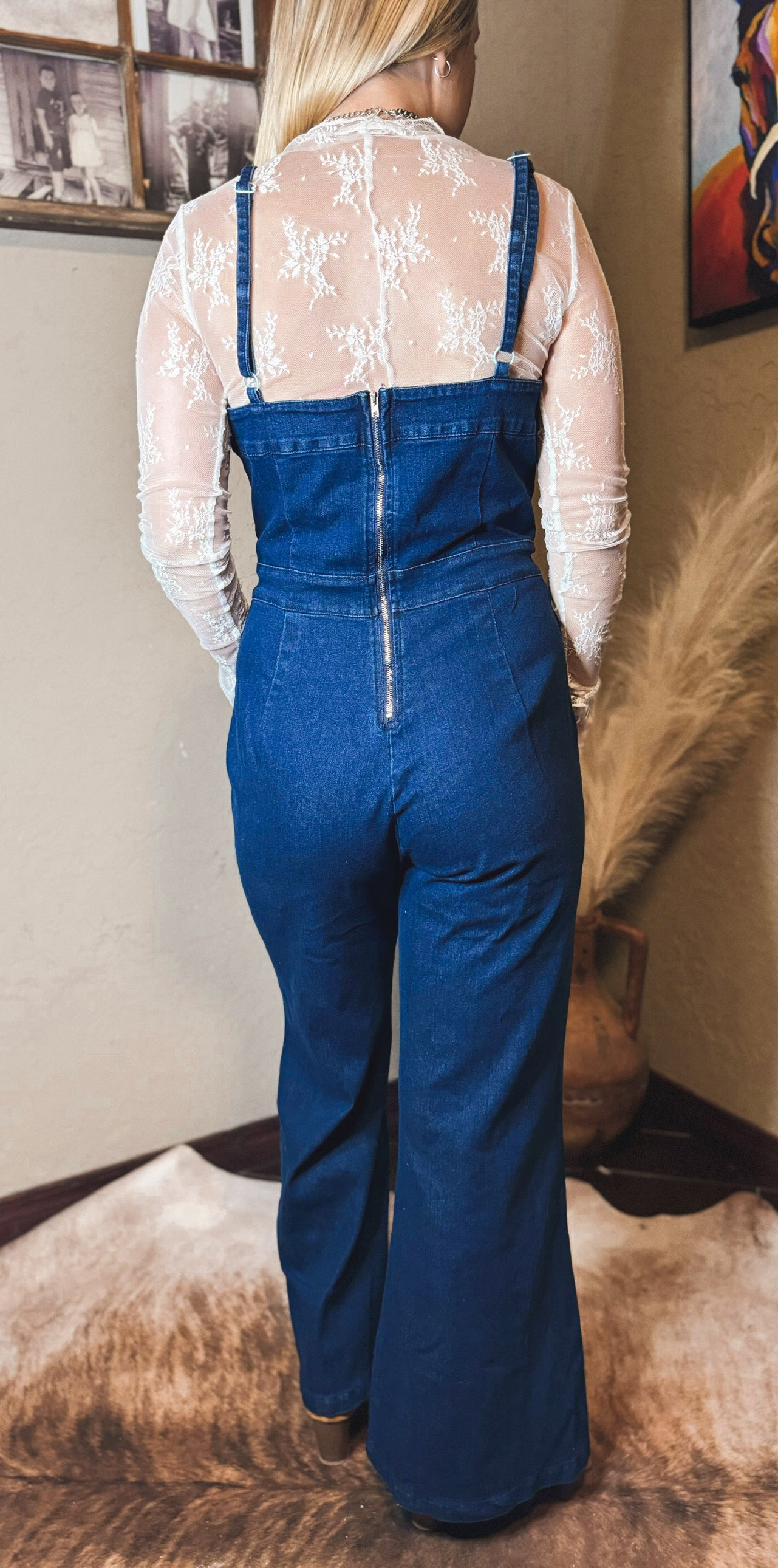 Denim Spaghetti Straps Jumpsuits