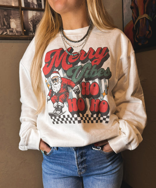 Merry Vibes Retro Santa Sweatshirt