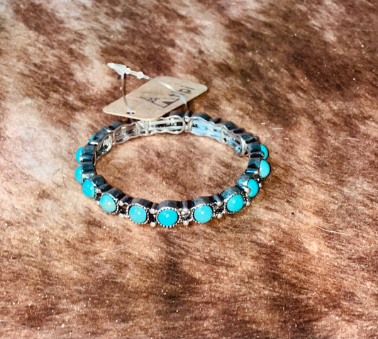 Western Turquoise Stretch Bracelet