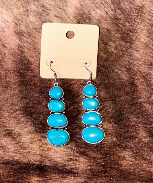 Western Stone Drop Dangle Earrings