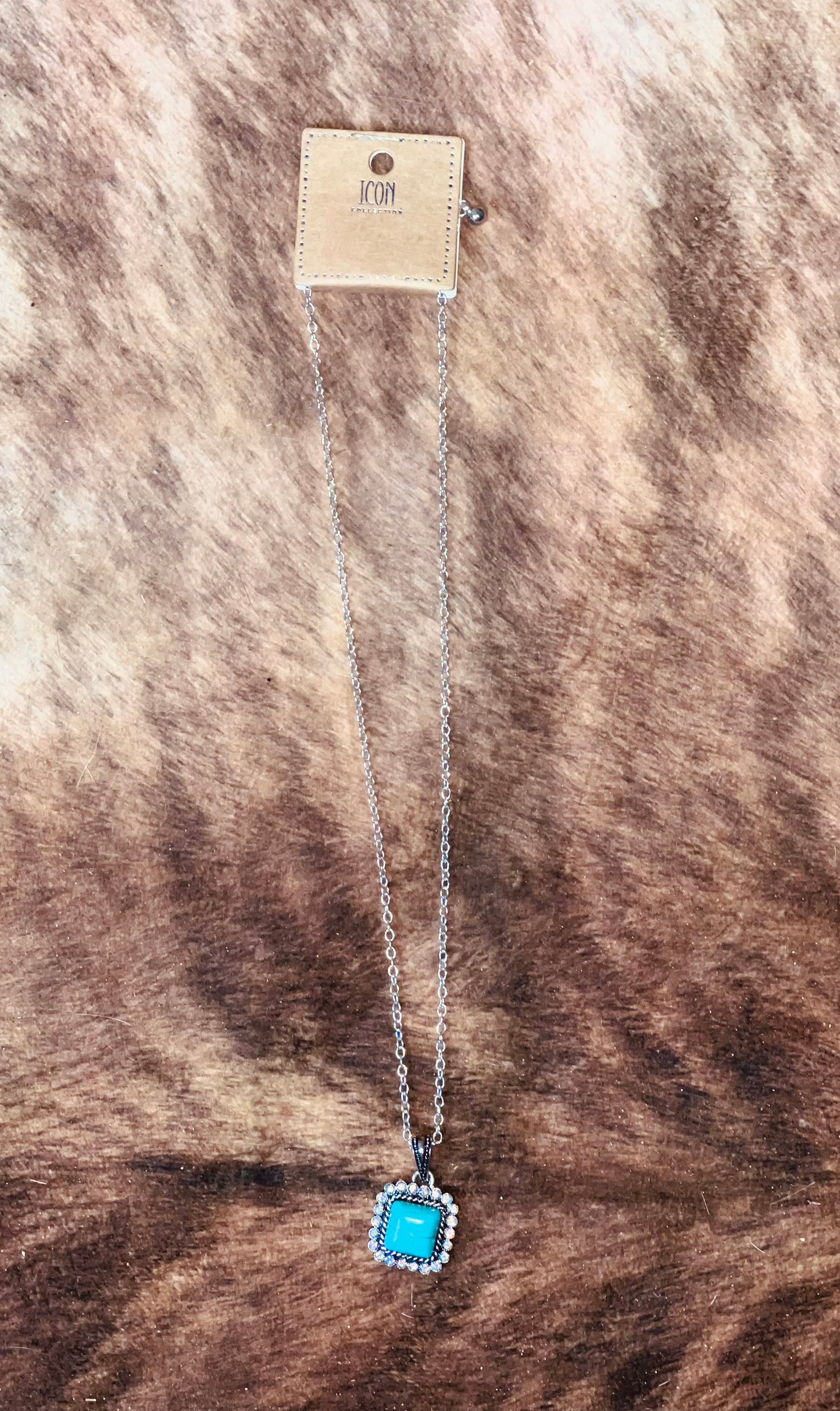 Western Square Stone Necklace