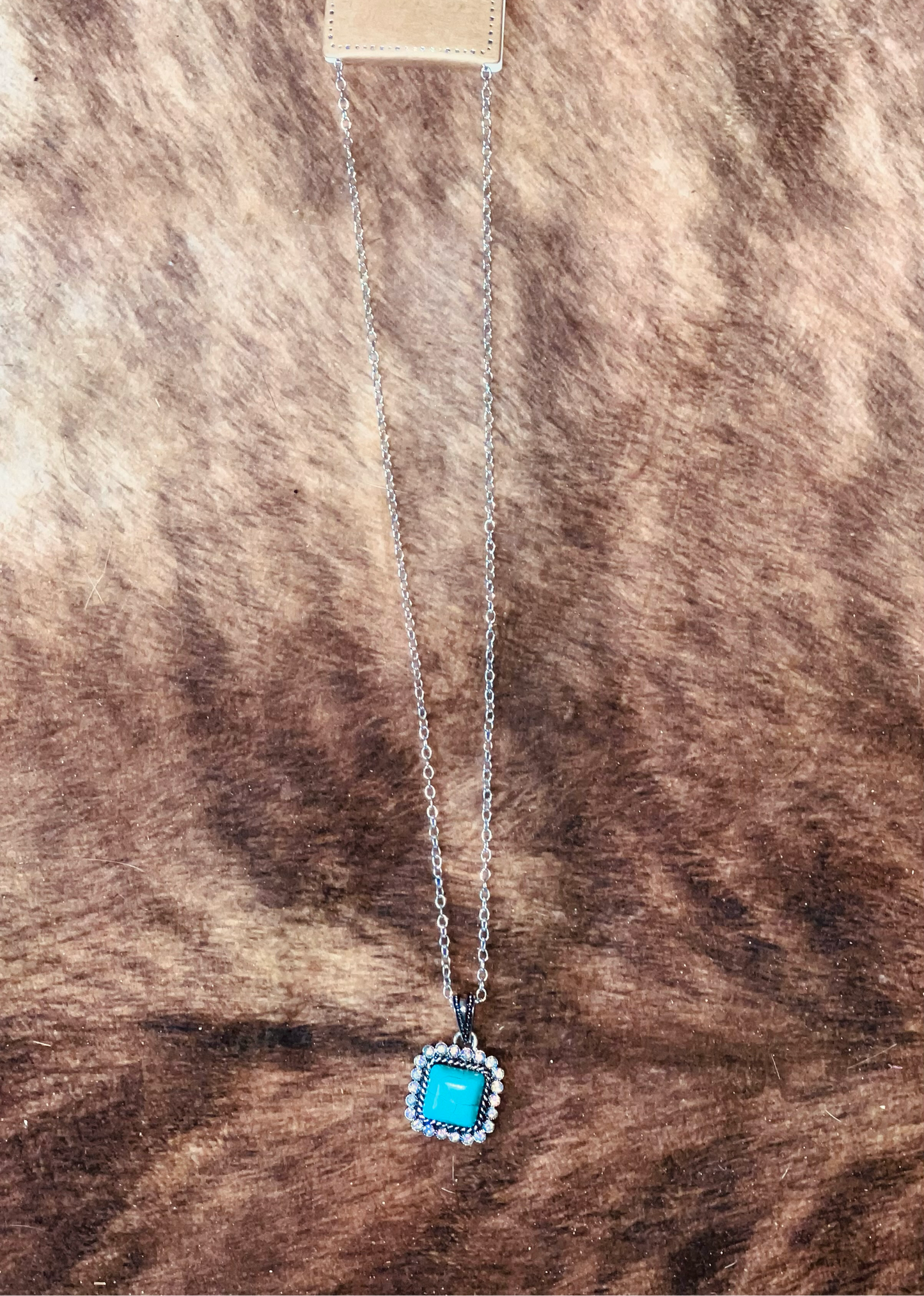 Western Square Stone Necklace