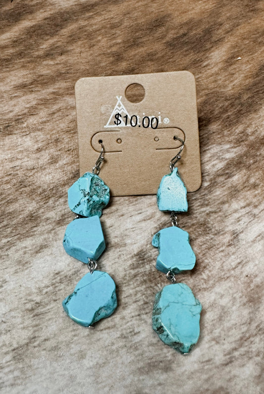 Slab Stone Dangle Earrings