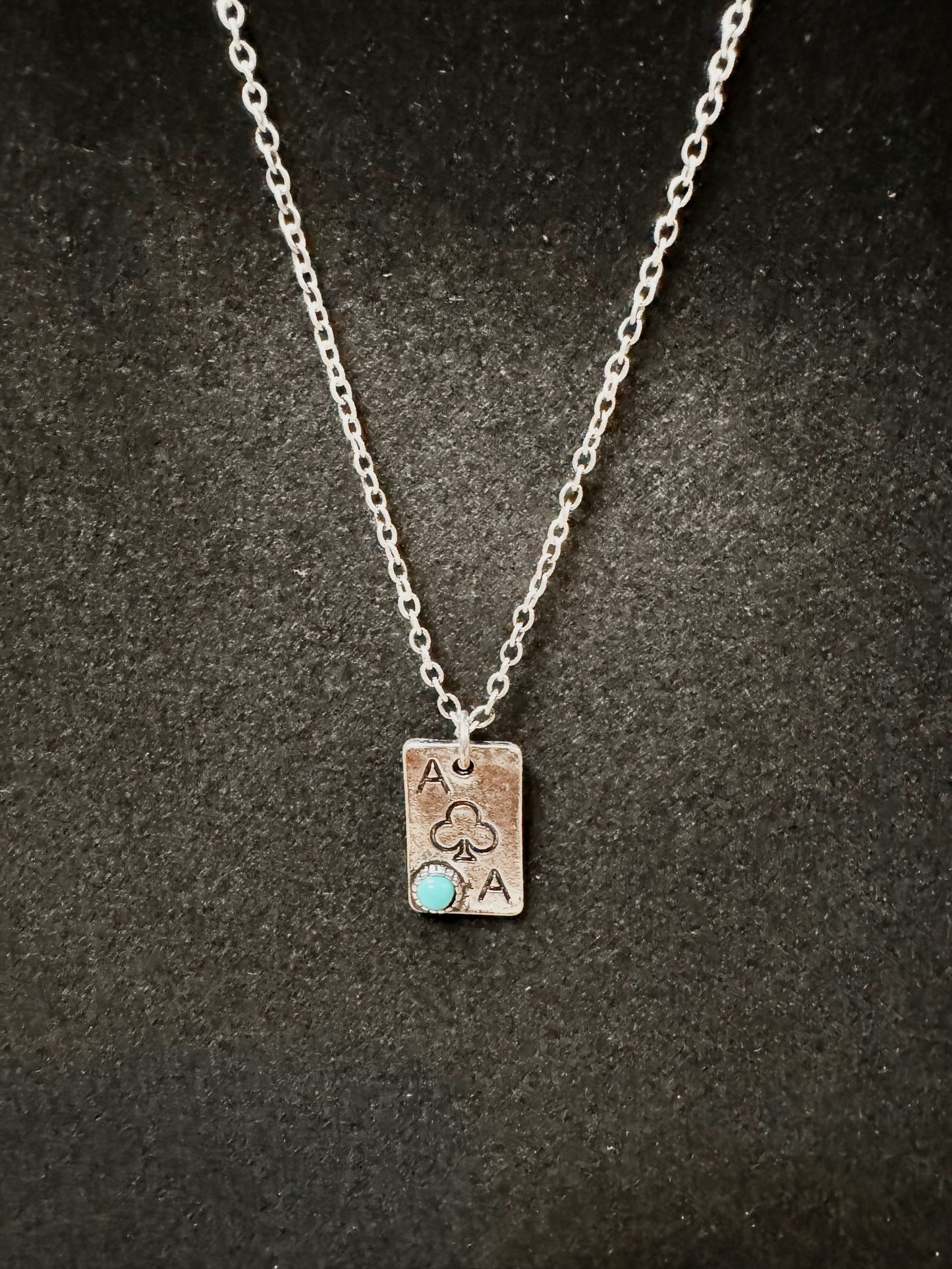 Western Ace of Clubs Pendant Necklace